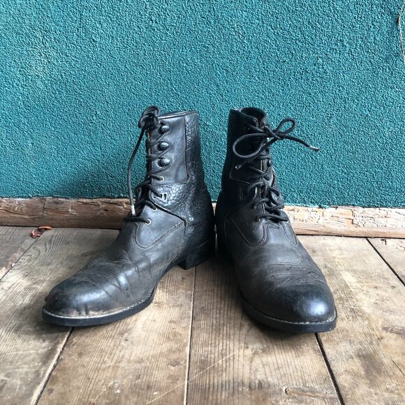 Ariat Heritage Lacer Black Leather Riding Work Boots Mens Size 10 - Picture 1 of 10
